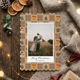 Vintage-Patchwork Süße Feiertags-Foto Feiertagskarte