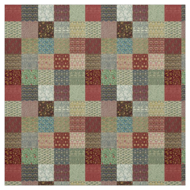 Vintage-Patchwork-Textilien im Heritage-Stil Stoff (Muster)