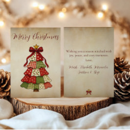 Vintage Patchwork-Weihnachtsbaum-Feiertagskarte Feiertagskarte