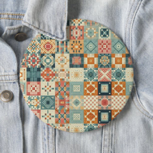 Vintage, patchworkartiger Quilt-Look Button