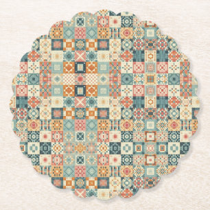Vintage, patchworkartiger Quilt-Look Untersetzer