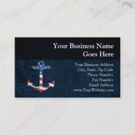 Vintage Patriotic American Flag Anchor Nautical US Visitenkarte