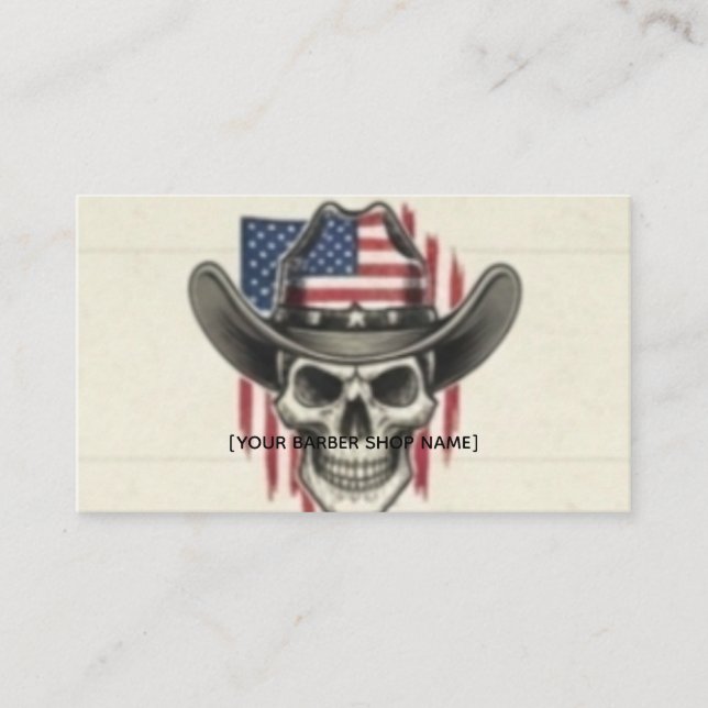 Vintage Patriotic Barber Business Card - Cowboy Sk Visitenkarte (Vorderseite)