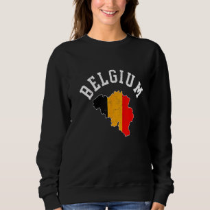 Vintage Patriotic Belgium Flag Karte gestört Sweatshirt