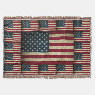 Vintage Patriotic Rustic Grunge USA Fahne Decke