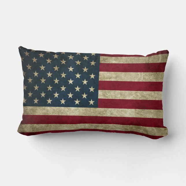 Vintage Patriotic Rustic Grunge USA Fahne Lendenkissen (Rückseite)