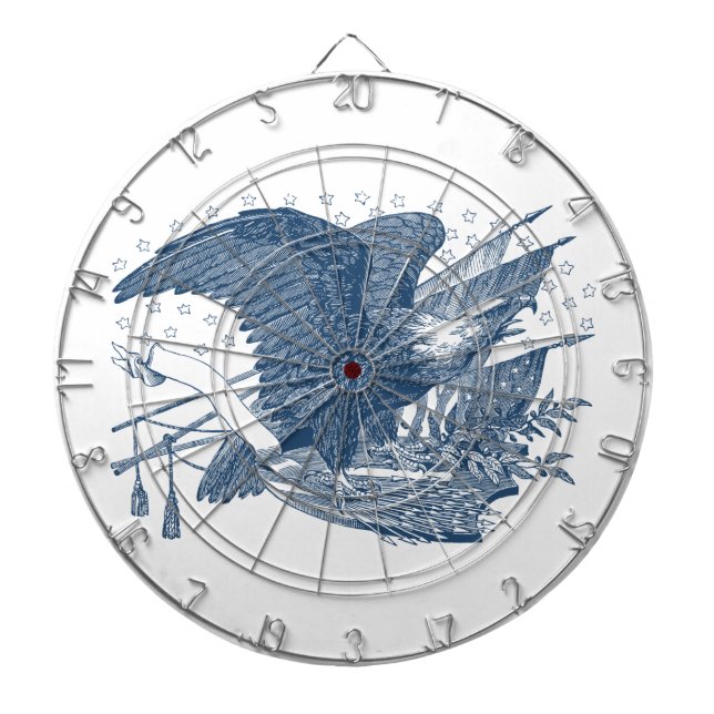 Vintage Patriotic Screening Eagle USA Flag Pfeile Dartscheibe (vorne)