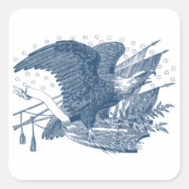 Vintage Patriotic Screening Eagle USA Flag Pfeile Quadratischer Aufkleber
