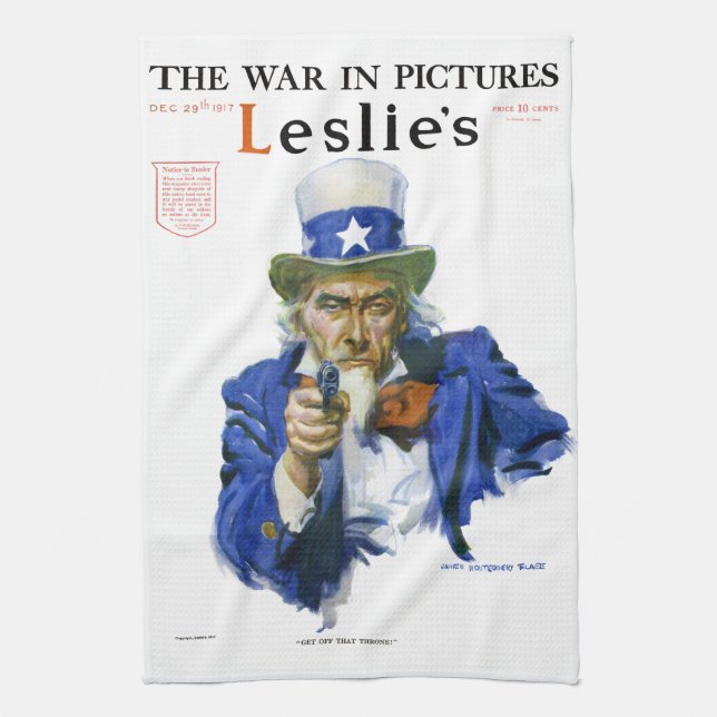 Vintage Patriotic Uncle Sam Magazine Cover Art Geschirrtuch (Vertikal)