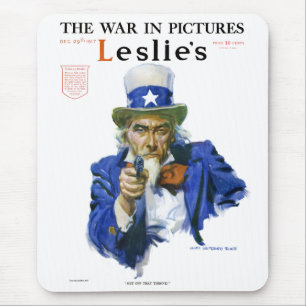 Vintage Patriotic Uncle Sam Magazine Cover Art Mousepad