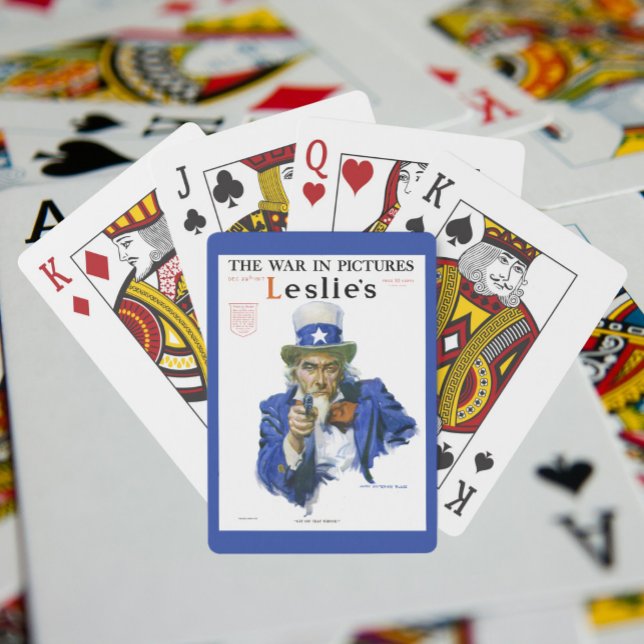 Vintage Patriotic Uncle Sam Magazine Cover Art Spielkarten (Von Creator hochgeladen)