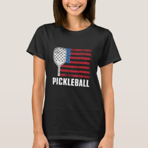 Vintage Patriotic USA Pickleball-Flagge T-Shirt