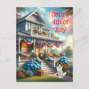 Vintage Patriotisch 4. Juli  Postkarte