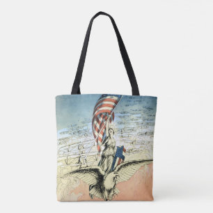 Vintage patriotisch, Dame, Adler mit amerikanische