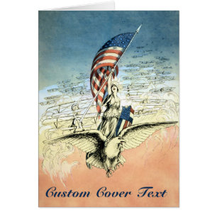 Vintage Patriotisch, Dame, Adler mit amerikanische