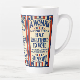 Vintage patriotisch, eine Frau ist registriert, um Milchtasse