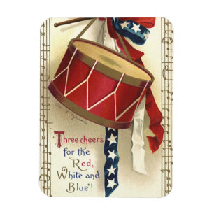 Vintage patriotisch, Trommeln mit Noten Magnet