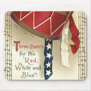 Vintage Patriotisch, Trommeln mit Noten Mousepad