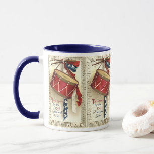 Vintage patriotisch, Trommeln mit Noten Tasse