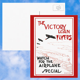 Vintage patriotisch, Victory Loan Flugblätter Flug Postkarte