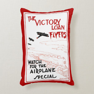 Vintage-patriotisch, Victory Loan Flyer Flugzeuge Dekokissen