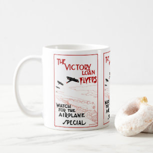 Vintage-patriotisch, Victory Loan Flyer Flugzeuge Kaffeetasse