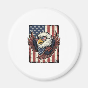 Vintage patriotische Adler-Sonnenbrille-Shirt-Desi Magnet