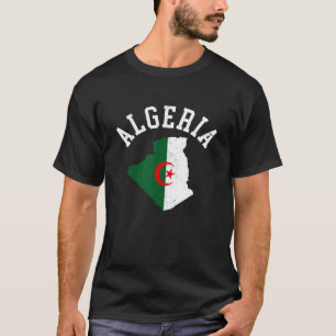Vintage Patriotische Algerien Flag Karte gestört T-Shirt