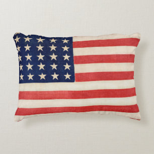 Vintage patriotische amerikanische Flagge, 4. Juli Dekokissen