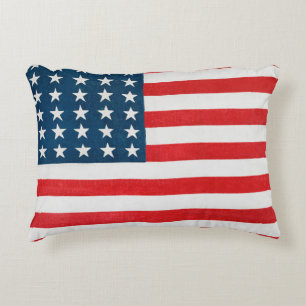 Vintage patriotische amerikanische Flagge, 4. Juli Dekokissen