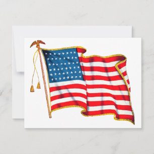 Vintage Patriotische Amerikanische Flagge, 4. Juli Einladung