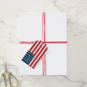 Vintage patriotische amerikanische Flagge, 4. Juli Geschenkanhänger