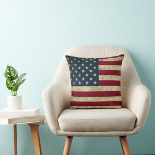 Vintage patriotische amerikanische Flagge, 4. Juli Kissen