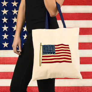 Vintage patriotische amerikanische Flagge, 4. Juli Tragetasche