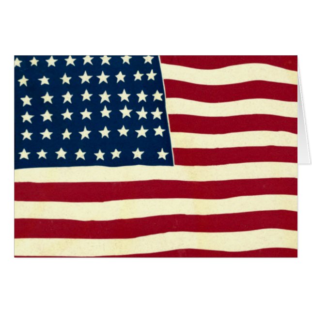 Vintage Patriotische Amerikanische Flagge, Amerika (Vorderseite (Horizontal))