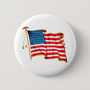 Vintage Patriotische Amerikanische Flagge, Amerika Button