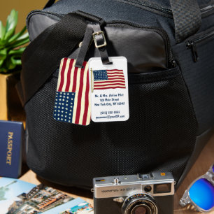 Vintage Patriotische Amerikanische Flagge, Amerika Gepäckanhänger