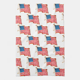 Vintage Patriotische Amerikanische Flagge, Amerika Geschirrtuch