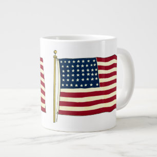 Vintage Patriotische Amerikanische Flagge, Amerika Jumbo-Tasse