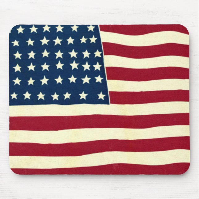 Vintage Patriotische Amerikanische Flagge, Amerika Mousepad (Vorne)