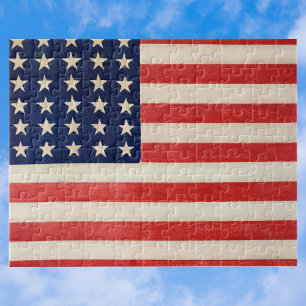 Vintage Patriotische Amerikanische Flagge, Amerika Puzzle