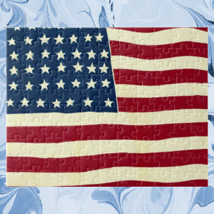 Vintage Patriotische Amerikanische Flagge, Amerika Puzzle