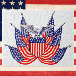 Vintage Patriotische Amerikanische Flagge, Amerika Puzzle