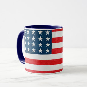 Vintage Patriotische Amerikanische Flagge, Amerika Tasse