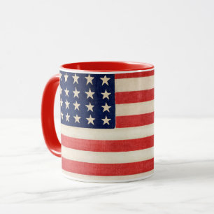 Vintage Patriotische Amerikanische Flagge, Amerika Tasse