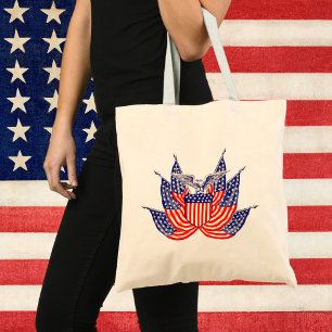 Vintage Patriotische Amerikanische Flagge, Amerika Tragetasche
