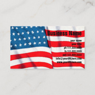 Vintage Patriotische Amerikanische Flagge, Amerika Visitenkarte