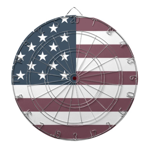 Vintage Patriotische Amerikanische Flagge benutzer Dartscheibe (vorne)
