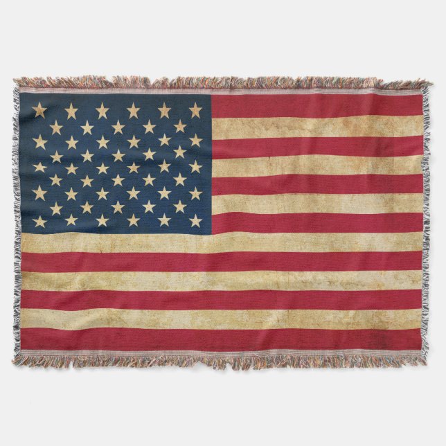 Vintage patriotische amerikanische Flagge Decke (Vorderseite)