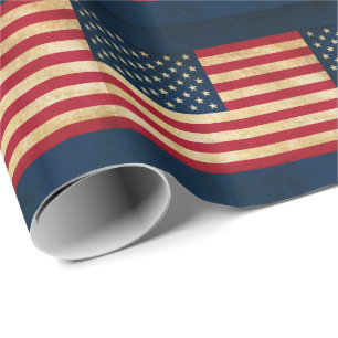 Vintage patriotische amerikanische Flagge Geschenkpapier